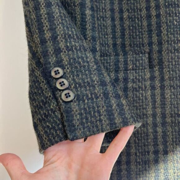 Vintage Trek Plaid Preppy Academia Blazer Jacket Shacket Oversized L XL Leather - Picture 10 of 15